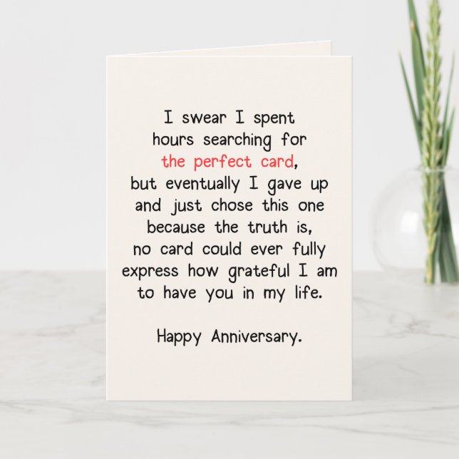 La tarjeta perfecta (aniversario) #1 (Anverso)