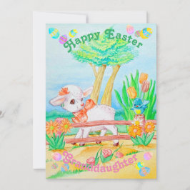 La tarjeta personalizada de Pascua de la nieta.