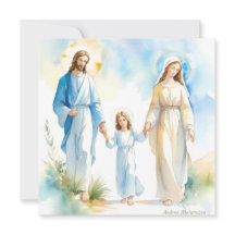 La tarjeta plana de la familia sagrada