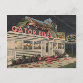 La tarjeta postal antigua del Gator Diner