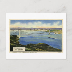 La tarjeta postal antigua del puente Golden Gate