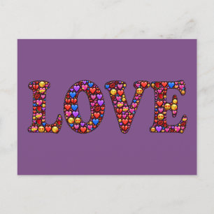 La tarjeta postal colorida de amor