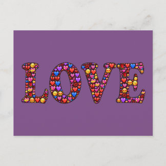 La tarjeta postal colorida de amor