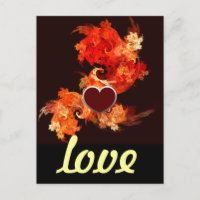 La tarjeta postal de amor de las aves de fuego que