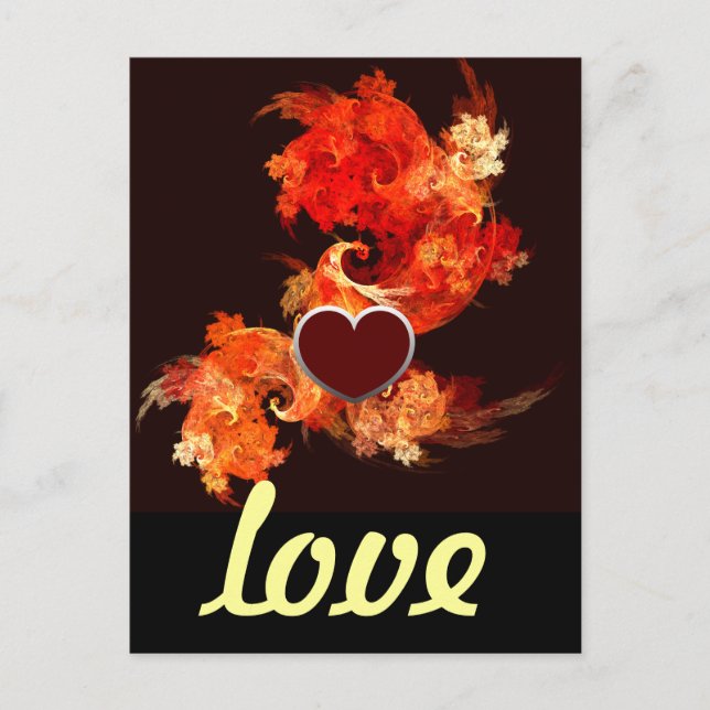 La tarjeta postal de amor de las aves de fuego que (Anverso)