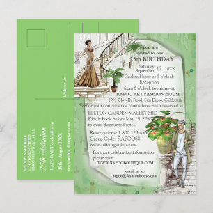 La tarjeta postal de anuncio del diseñador de moda