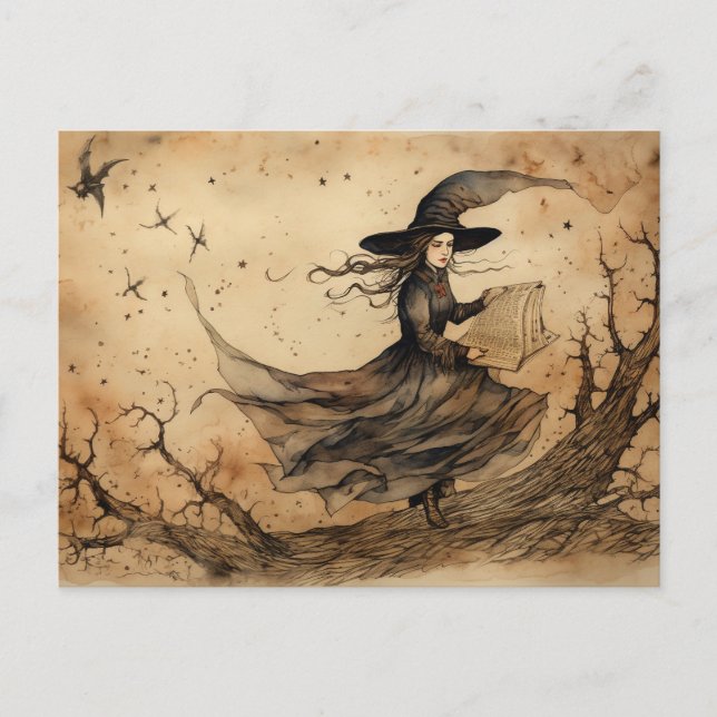 La tarjeta postal de bruja (Anverso)