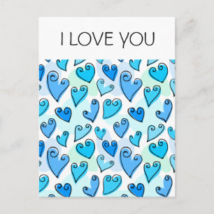 La tarjeta postal de corazones de Blue Valentine d