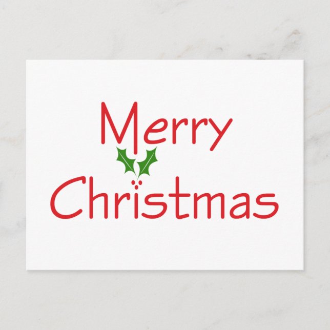 La tarjeta postal de Feliz Navidad Holly (Anverso)