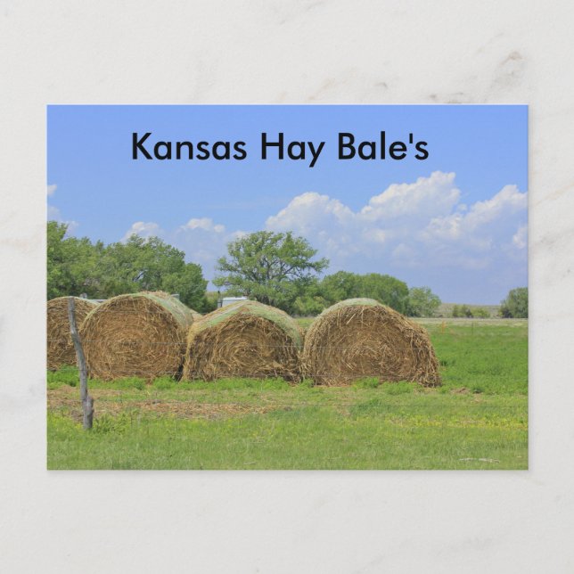 La tarjeta postal de Kansas Hay Bale (Anverso)