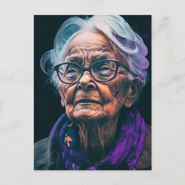 La tarjeta postal de la anciana (Anverso)