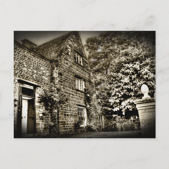 La tarjeta postal de la antigua casa de campo (B&W (Anverso)
