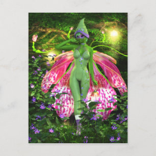 La tarjeta postal de la hada orquídea vivaz