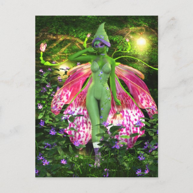 La tarjeta postal de la hada orquídea vivaz (Anverso)