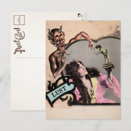 La tarjeta postal de la muerte sin lujuria vintage