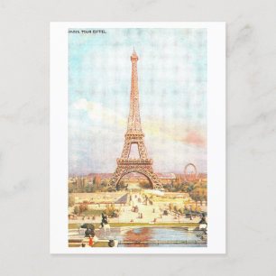 La tarjeta postal de la Torre Eiffel de París