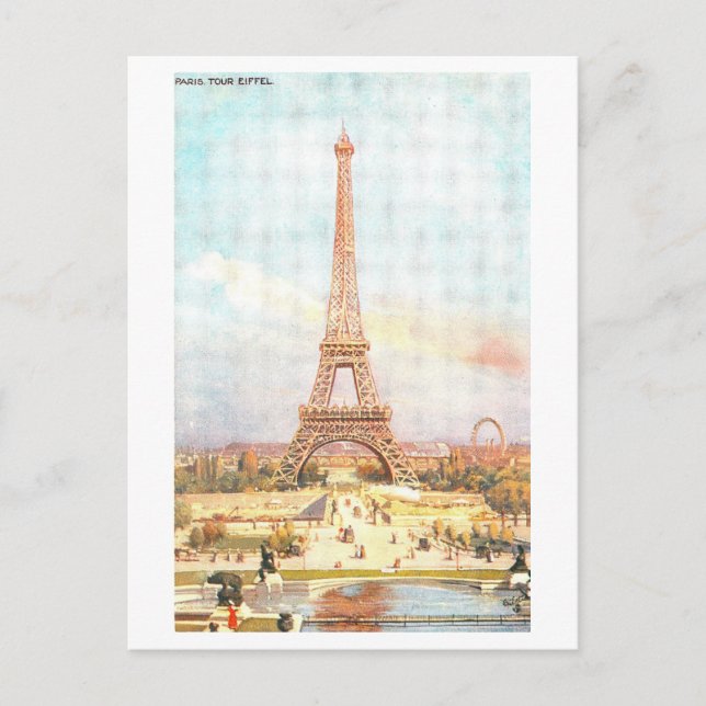 La tarjeta postal de la Torre Eiffel de París (Anverso)