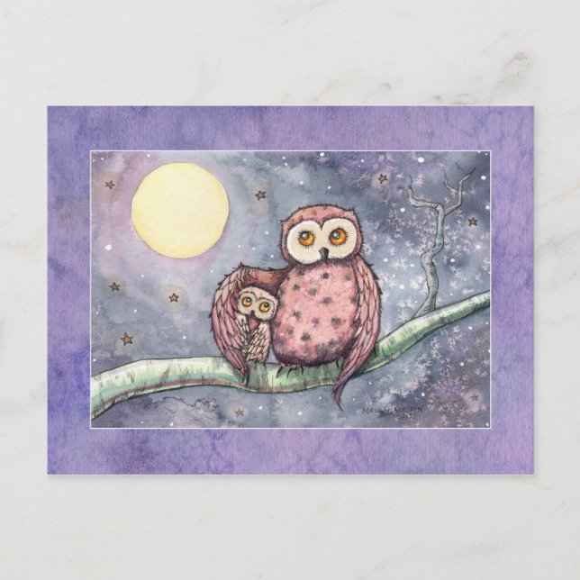 La Tarjeta Postal de Los Búhos y la Luna (Anverso)