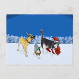 La tarjeta postal de los Navidades Carol Crew