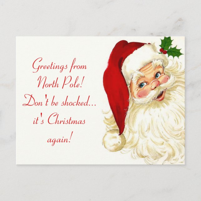 La tarjeta postal de Vintage Funny Santa Claus (Anverso)