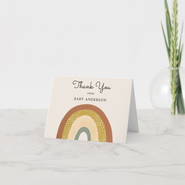 La tarjeta postal de Vintage Rainbow Baby Shower (Anverso)