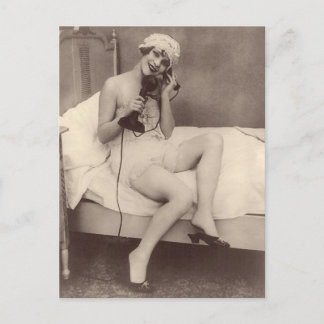 La tarjeta postal del chica flapper de 1920 de Ris
