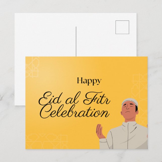 La tarjeta postal del chico musulmán y Chica Eid M (Anverso / Reverso)