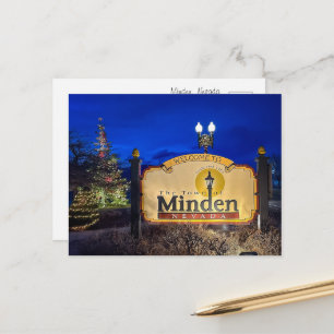 La tarjeta postal del letrero de bienvenida para M