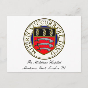 La tarjeta postal del logotipo del hospital Middle
