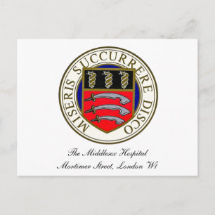 La tarjeta postal del logotipo del hospital Middle