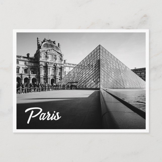 La tarjeta postal del Louvre de París en blanco y  (Anverso)