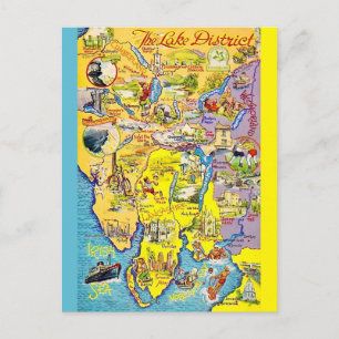 La tarjeta postal del mapa del distrito de los lag