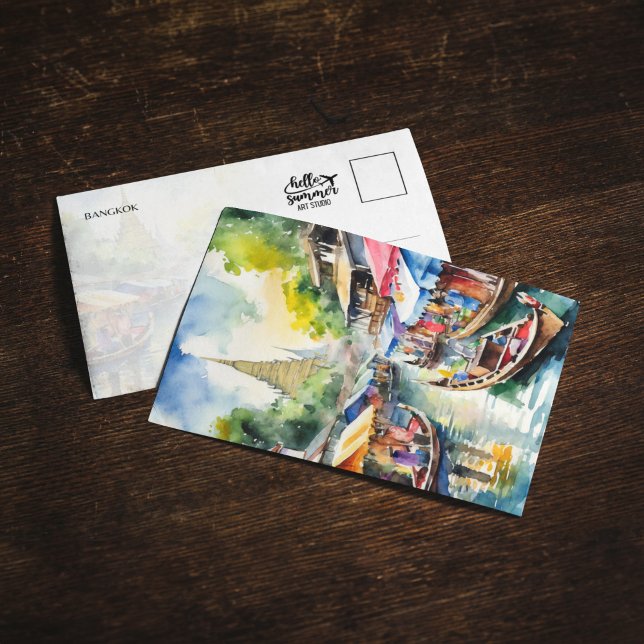 La tarjeta postal del mercado flotante de Bangkok  (Subido por el creador)