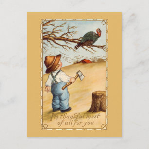 La tarjeta postal del niño y la Turquía