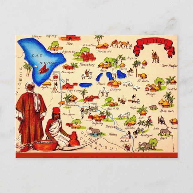 La Tarjeta Postal del País de Chad (Anverso)