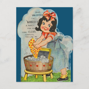 La tarjeta postal del pequeño Chica de lavandería