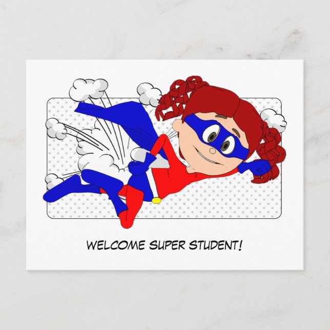 La tarjeta postal del superestudiante de bienvenid (Anverso)