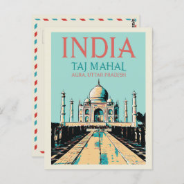 La tarjeta postal del Taj Mahal de la India en Utt