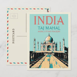 La tarjeta postal del Taj Mahal de la India en Utt