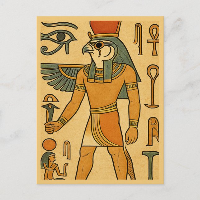La tarjeta postal egipcia de Horus Falcon (Anverso)