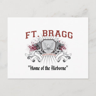 La tarjeta postal Fort Bragg "Home of Airborne"