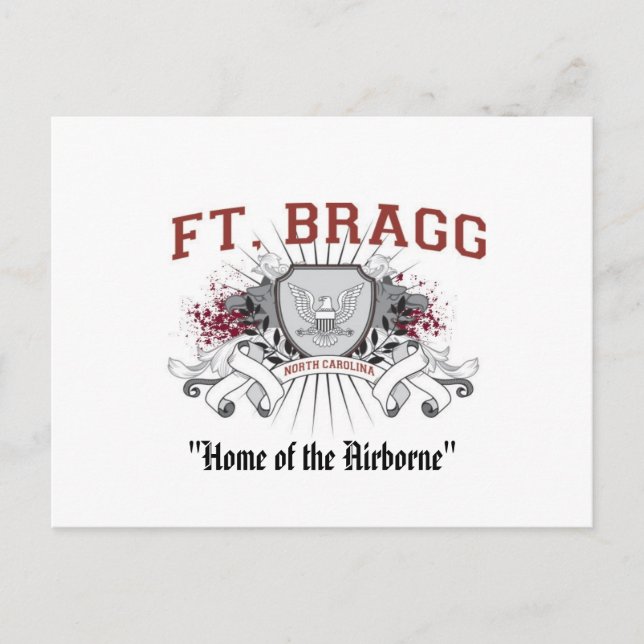 La tarjeta postal Fort Bragg "Home of Airborne" (Anverso)