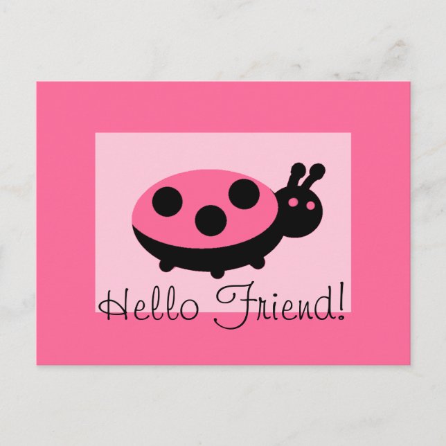 La tarjeta postal "Hello Friend" de Ladybug (Anverso)