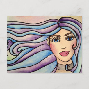 La tarjeta postal Lady Violet & Blue.