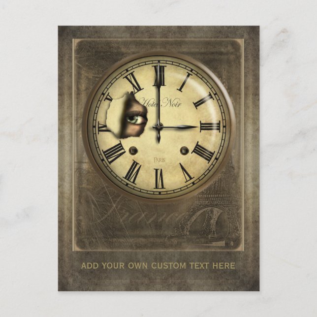 La tarjeta postal personalizada del Reloj de París (Anverso)