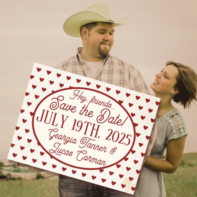 La tarjeta postal "Save-the Date" de Red Americana (Subido por el creador)