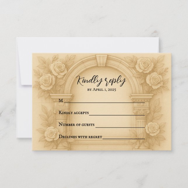 La tarjeta RSVP de Vow Wedding esculpida (Anverso)