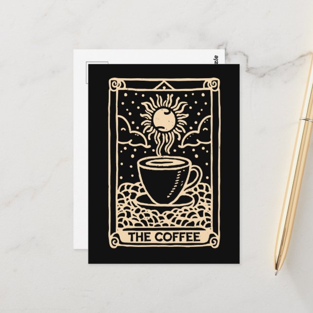 La tarjeta tarot de café academia oscura (Anverso/Reverso In Situ)