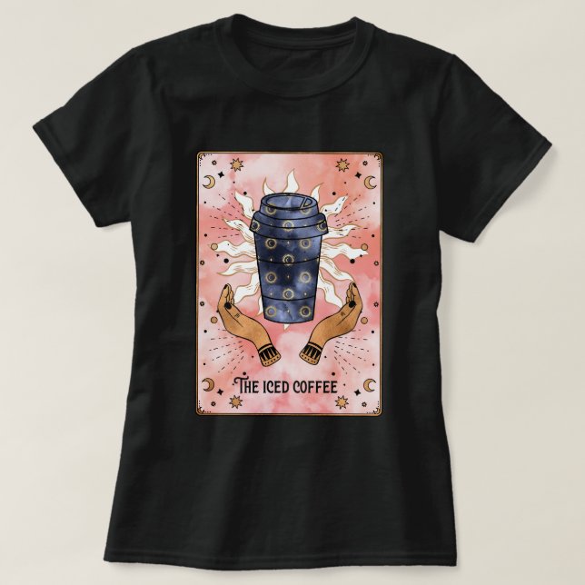 La Tarjeta Tarot De Café Helado Relajó La Camiseta (Diseño del anverso)