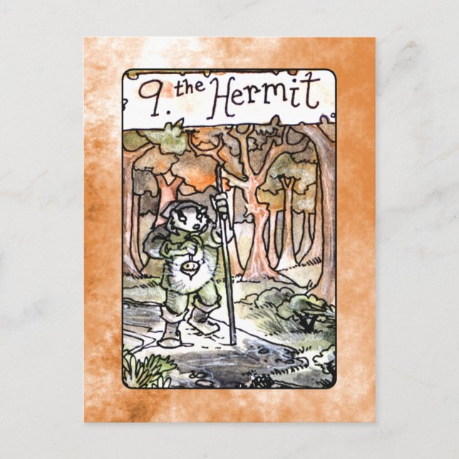 La tarjeta tarot de Hermit (Anverso)